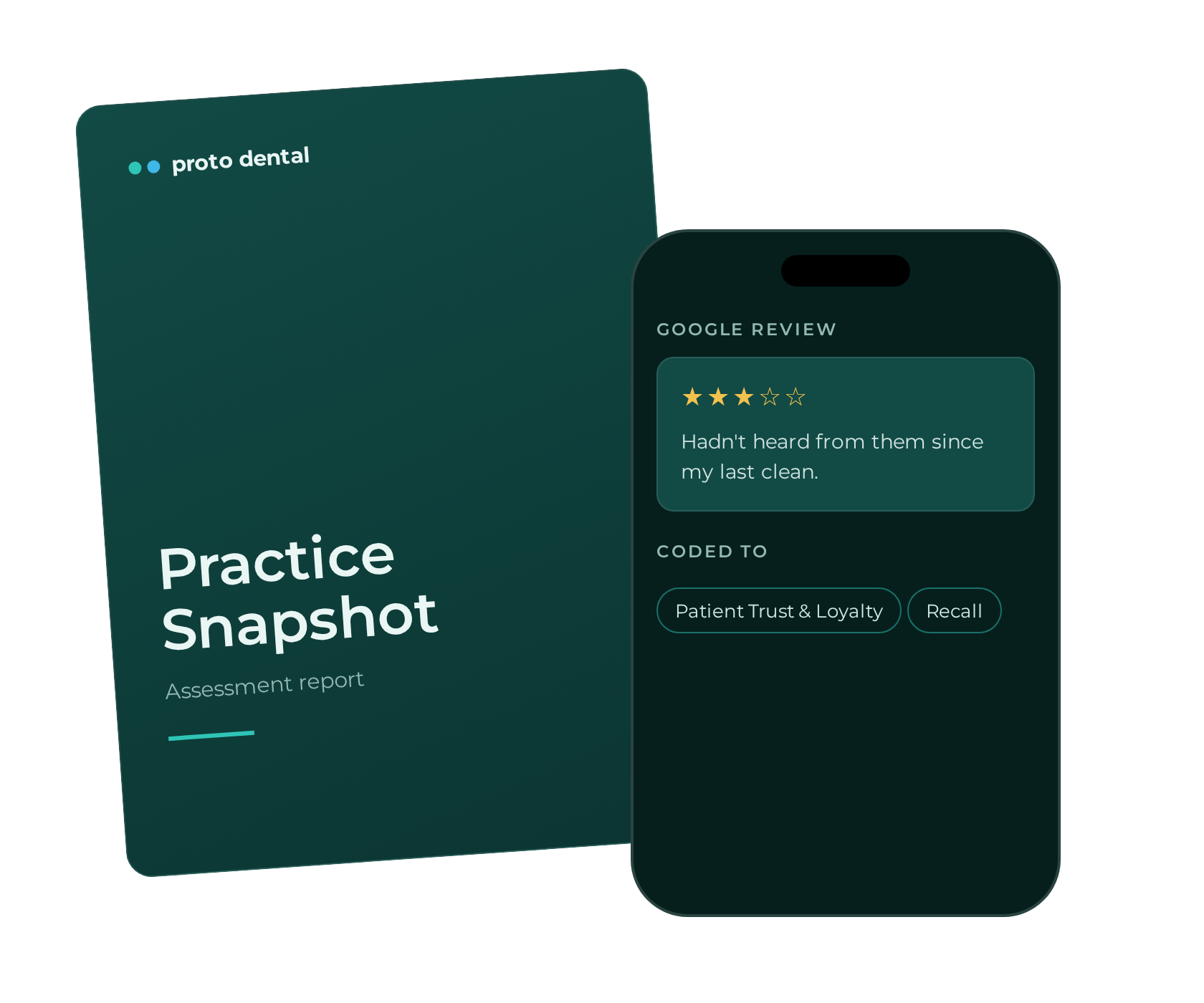 Illustrative Snapshot Assessment report cover and coded patient review