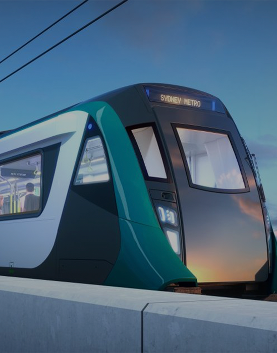 Sydney Metro train at a station platform