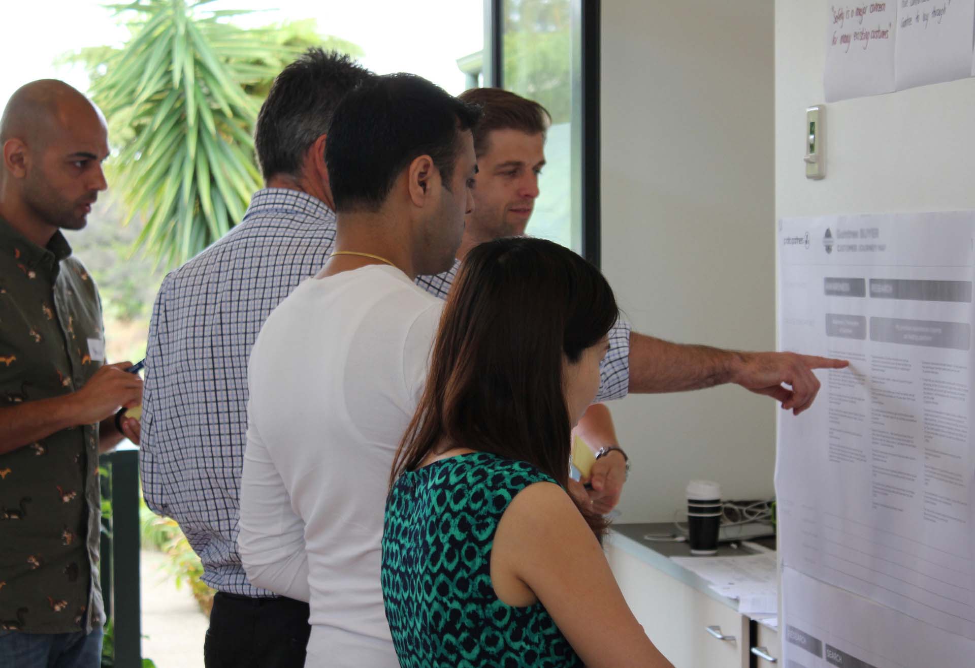 Proto employees engaged with a piece customer experience research