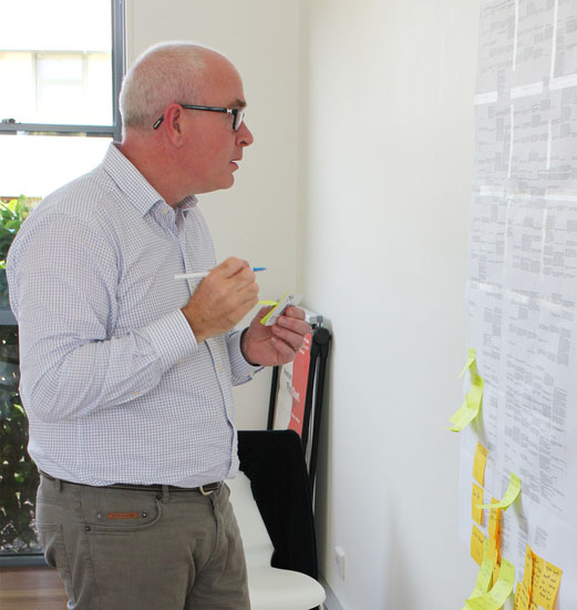 A proto team member analysing the insights from our research