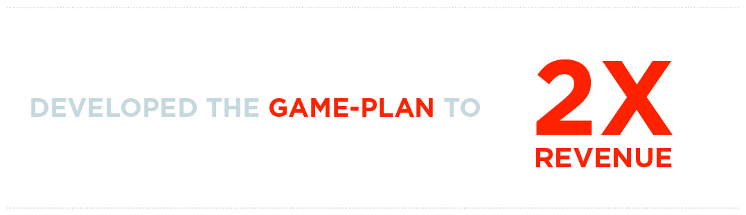 Developed the game plan to 2X revenue