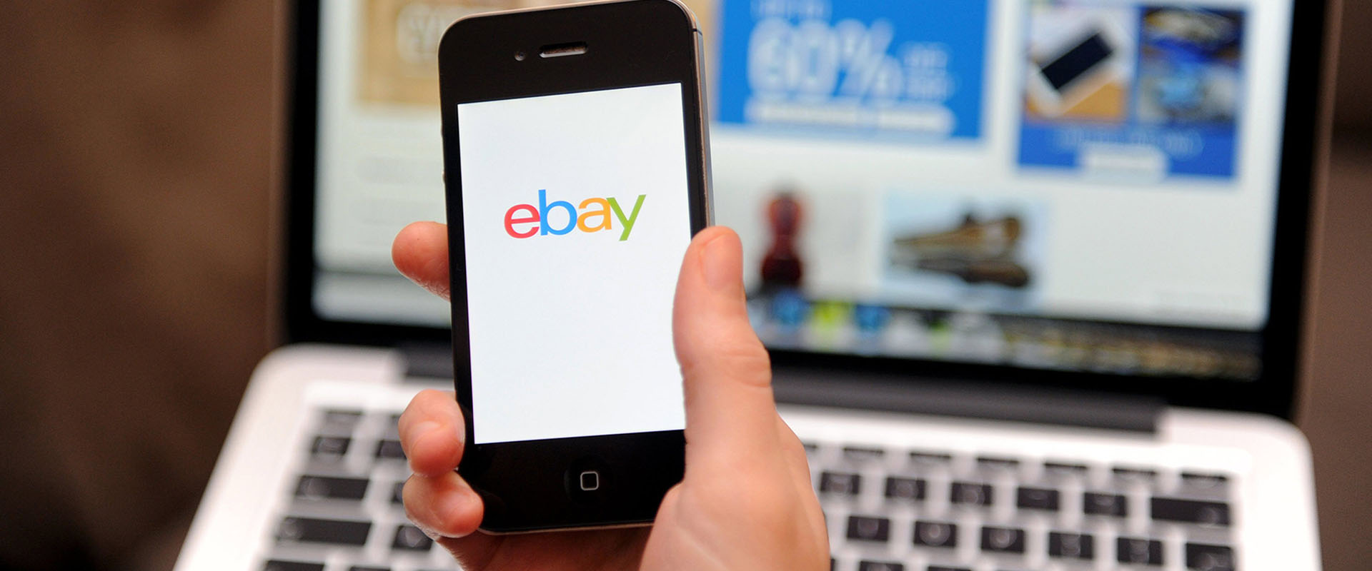 Phone displaying EBay app